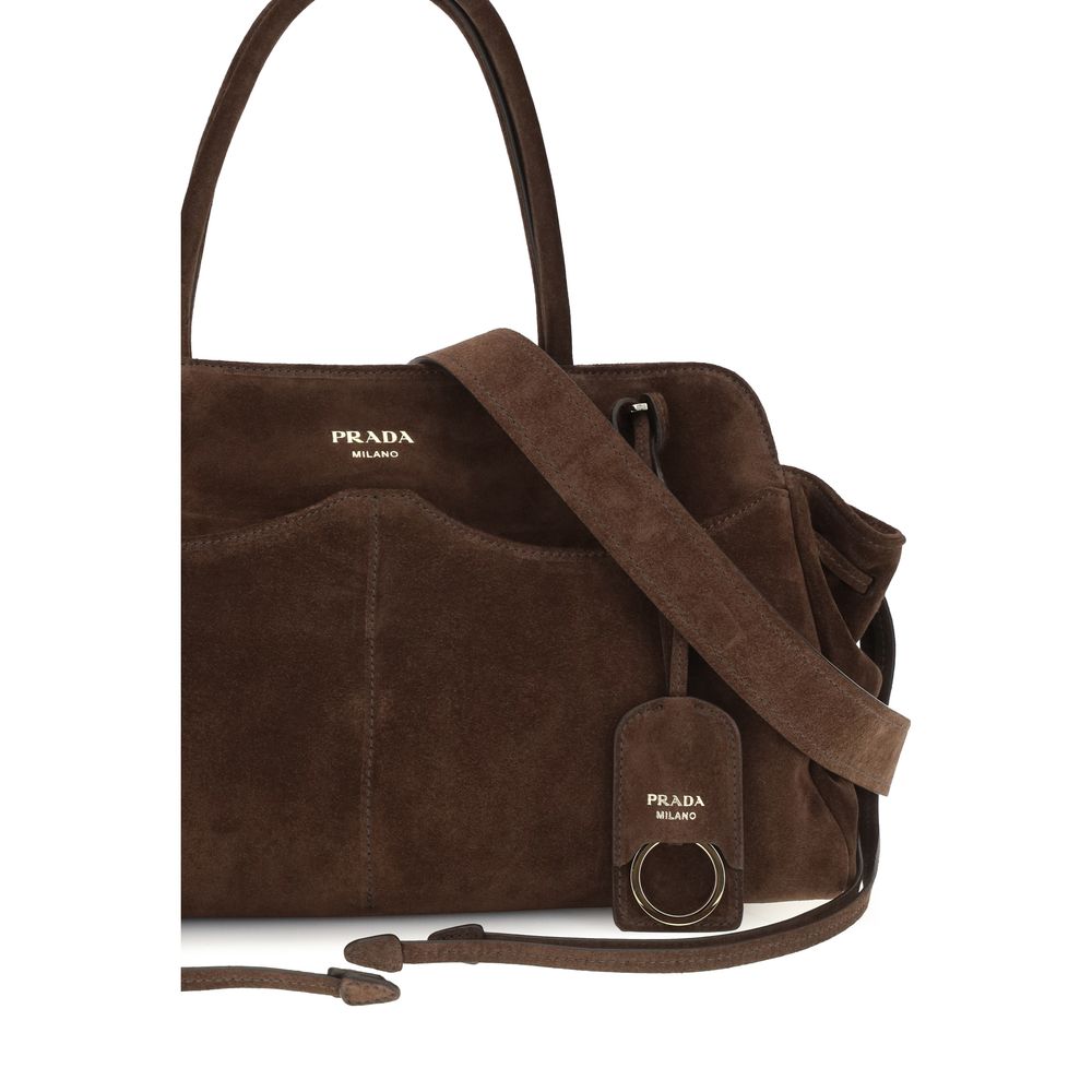 Prada Brown Calf Leather Bos Taurus Shoulder Bag