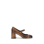 Miu Miu Brown Calf Leather Bos Taurus Ballet Flats
