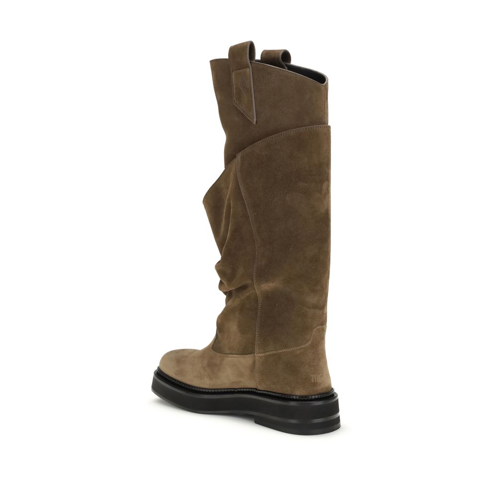The Attico Brown Calf Leather Bos Taurus Lace-Up Boots