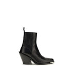 Rabanne Black Calf Leather Bos Taurus Ankle Boots