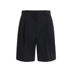 Khaite Black Wool Oves Aries Bermuda Shorts