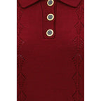 Alessandra Rich Bordeaux Wool Oves Aries Shortsleeve Shirt