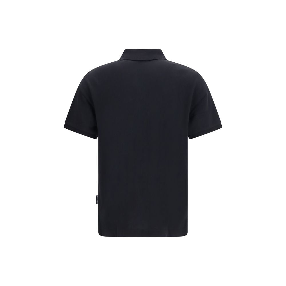 Palm Angels Black Cotton Polo Shirt