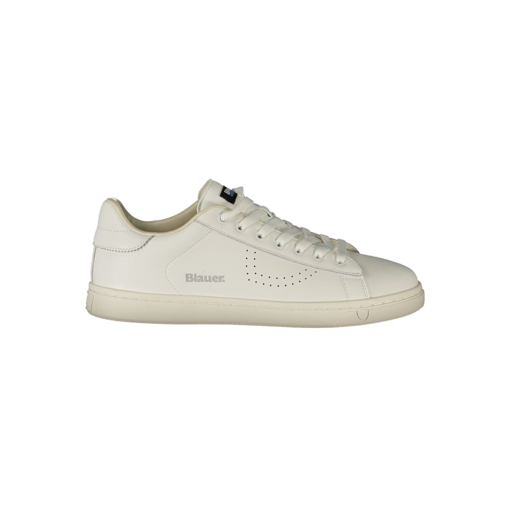 Blauer White Polyurethane Men's Sneaker