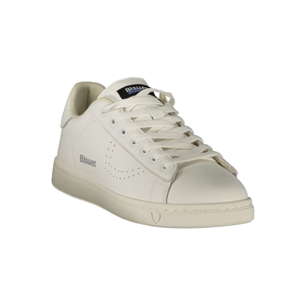 Blauer White Polyurethane Men's Sneaker