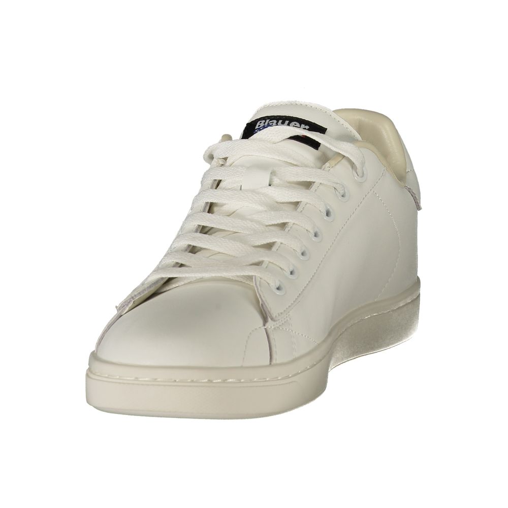 Blauer White Polyurethane Men's Sneaker