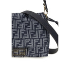 Fendi Blue Cotton Shoulder Bag