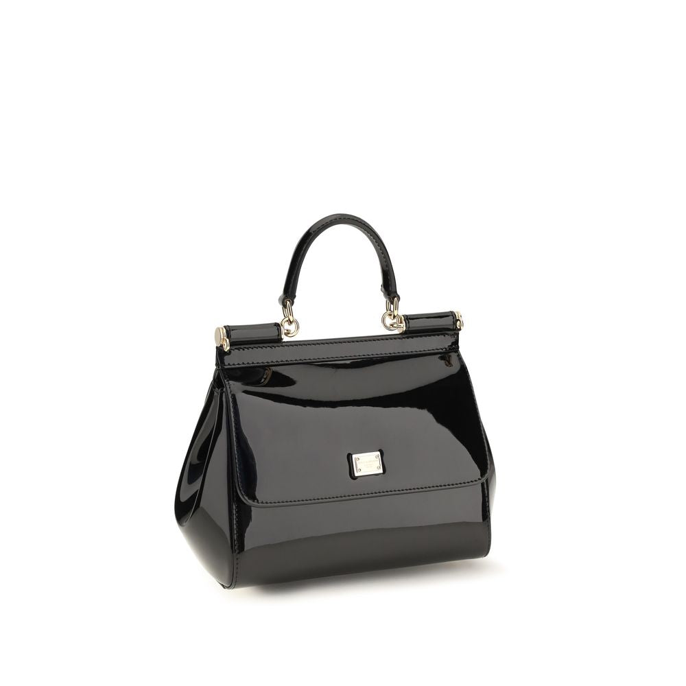 Dolce & Gabbana Black Calf Leather Bos Taurus Handbag