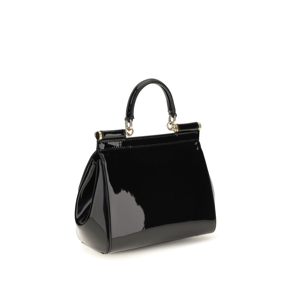 Dolce & Gabbana Black Calf Leather Bos Taurus Handbag