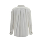 Ella White Silk Dress Shirt