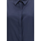 Ella Blue Silk Dress Shirt