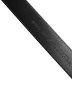 Dolce & Gabbana Black Calf Leather Classic Silver Buckle Belt