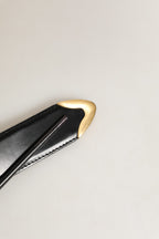 Dolce & Gabbana Black Leather Gold Logo Engraved Buckle Belt