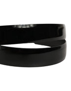 Dolce & Gabbana Black Classic Leather Gold Tone Buckle Belt