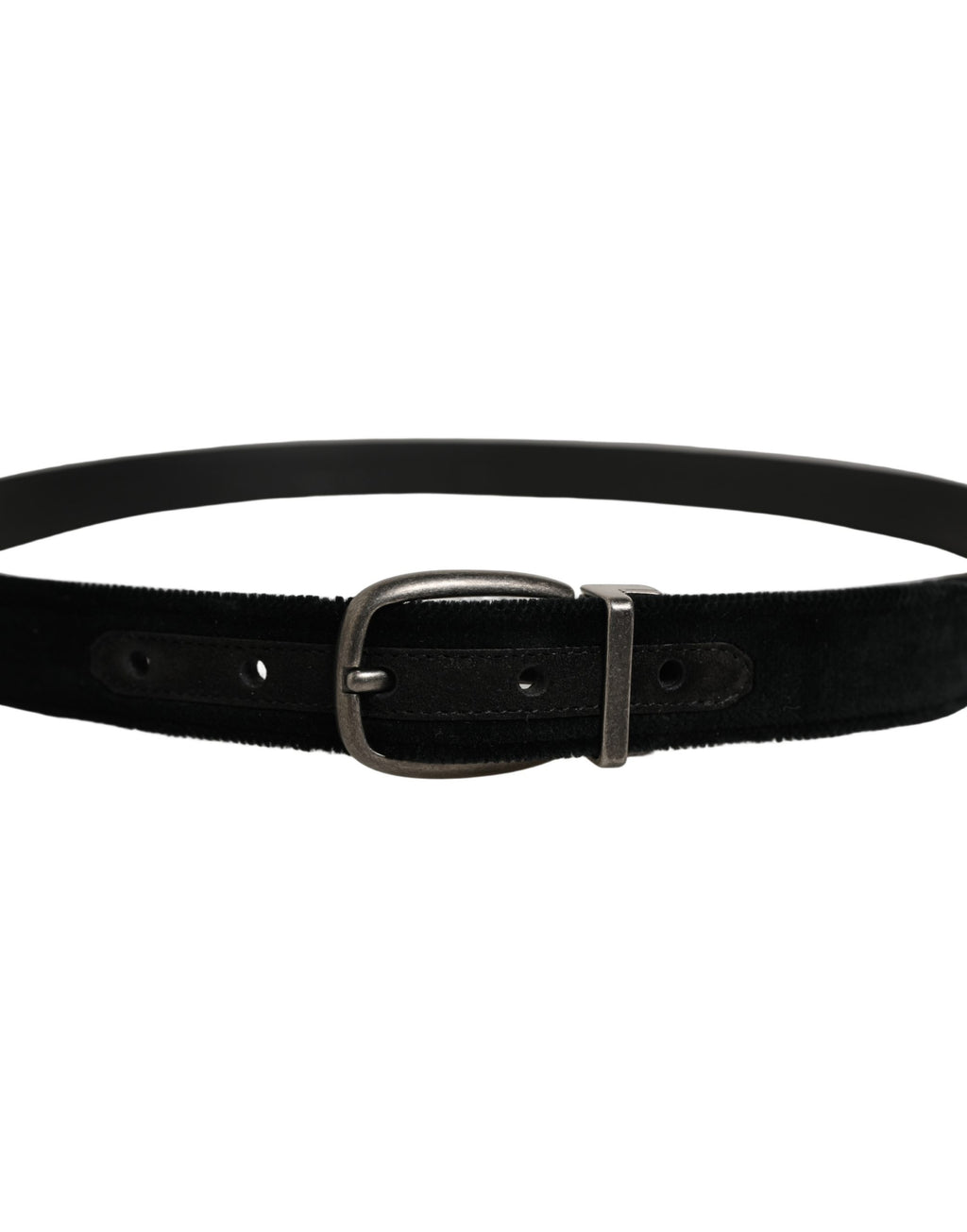 Dolce & Gabbana Black Cotton Metal Buckle Classic Men Belt
