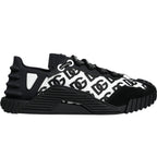 Dolce & Gabbana Black Logo Lace Up Low Top NS1 Sneakers Shoes