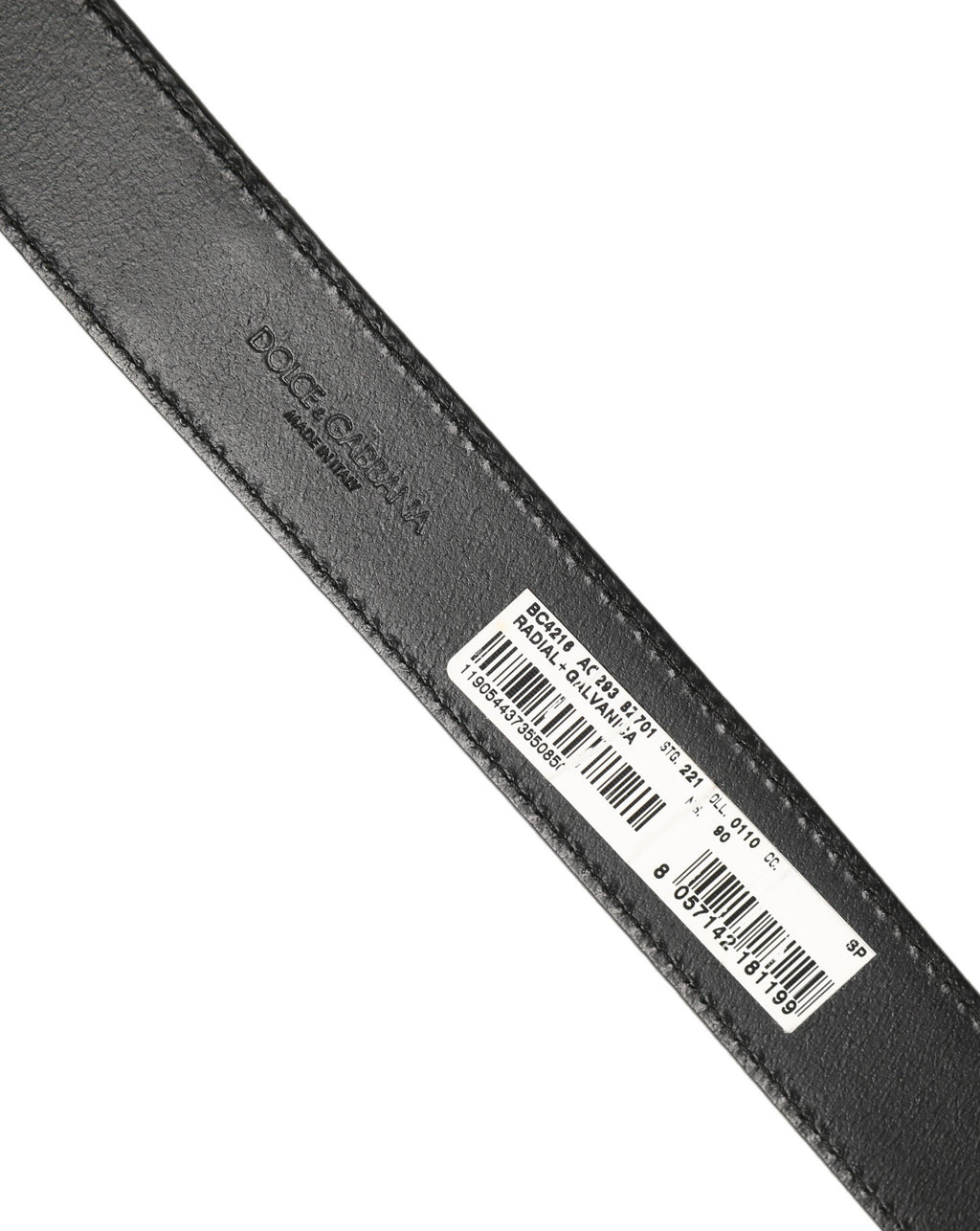 Dolce & Gabbana Dark Gray Leather Metal Buckle Classic Belt