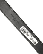 Dolce & Gabbana Dark Gray Leather Metal Buckle Classic Belt