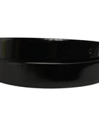 Dolce & Gabbana Black Classic Leather Silver Tone Buckle Belt