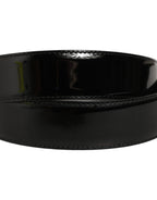 Dolce & Gabbana Black Patent Leather Silver Metal Buckle Belt