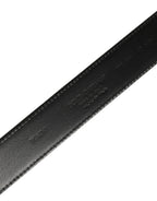 Dolce & Gabbana Black Patent Leather Silver Metal Buckle Belt