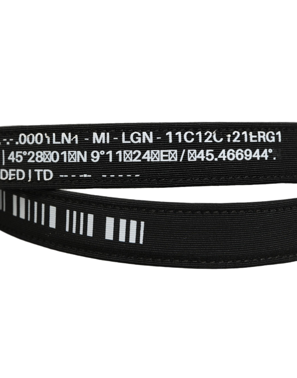 Dolce & Gabbana Black Fabric Leather Barcode Silver Buckle Belt