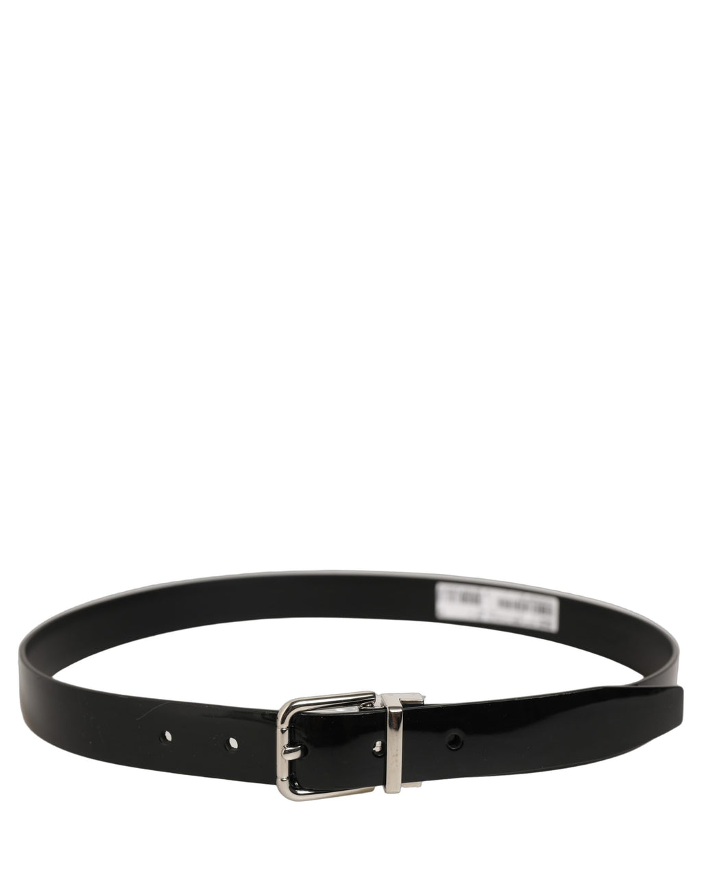 Dolce & Gabbana Black Classic Leather Silver Tone Buckle Belt