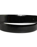 Dolce & Gabbana Black Classic Leather Silver Tone Buckle Belt