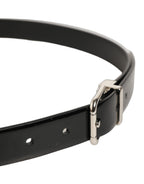 Dolce & Gabbana Black Classic Leather Silver Tone Buckle Belt