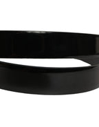 Dolce & Gabbana Black Classic Leather Silver Tone Buckle Belt