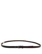 Dolce & Gabbana Brown Leather Double Wrap Metal Buckle Belt