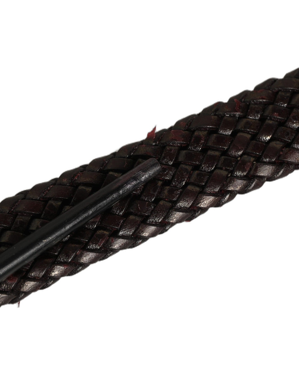 Dolce & Gabbana Dark Brown Woven Leather Metal Buckle Belt