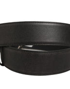 Dolce & Gabbana Black Leather Anchor Logo Metal Buckle Belt