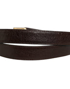 Dolce & Gabbana Men Brown Leather Gold Tone Metal Buckle Belt