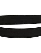 Dolce & Gabbana Black Canvas Leather Gold Metal Buckle Belt