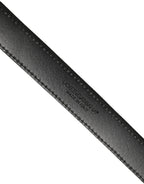 Dolce & Gabbana Black Canvas Leather Gold Metal Buckle Belt