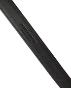 Dolce & Gabbana Men Fuchsia Glitter Silver Metal Buckle Belt