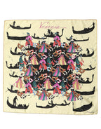 Dolce & Gabbana Cream Venezia Silk Twill Square Foulard Scarf