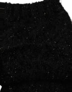 Dolce & Gabbana Men Black Cashmere Knitted Neck Warmer Scarf