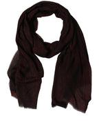 Dolce & Gabbana Dark Red Modal Frayed Edge Lace Stole Scarf