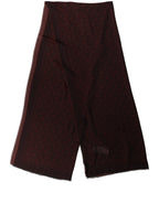 Dolce & Gabbana Dark Red Modal Frayed Edge Lace Stole Scarf