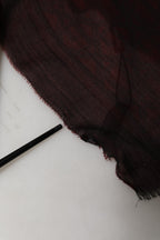 Dolce & Gabbana Dark Red Modal Frayed Edge Lace Stole Scarf