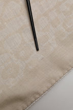 Dolce & Gabbana Men Beige Silk Wool Shawl Lace Stole Scarf