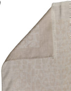 Dolce & Gabbana Men Beige Silk Wool Shawl Lace Stole Scarf