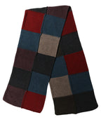 Dolce & Gabbana Multicolor Patchwork Knitted Foulard Scarf