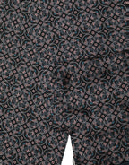 Dolce & Gabbana Black Silk Geometric Fringed Neck Shawl Scarf