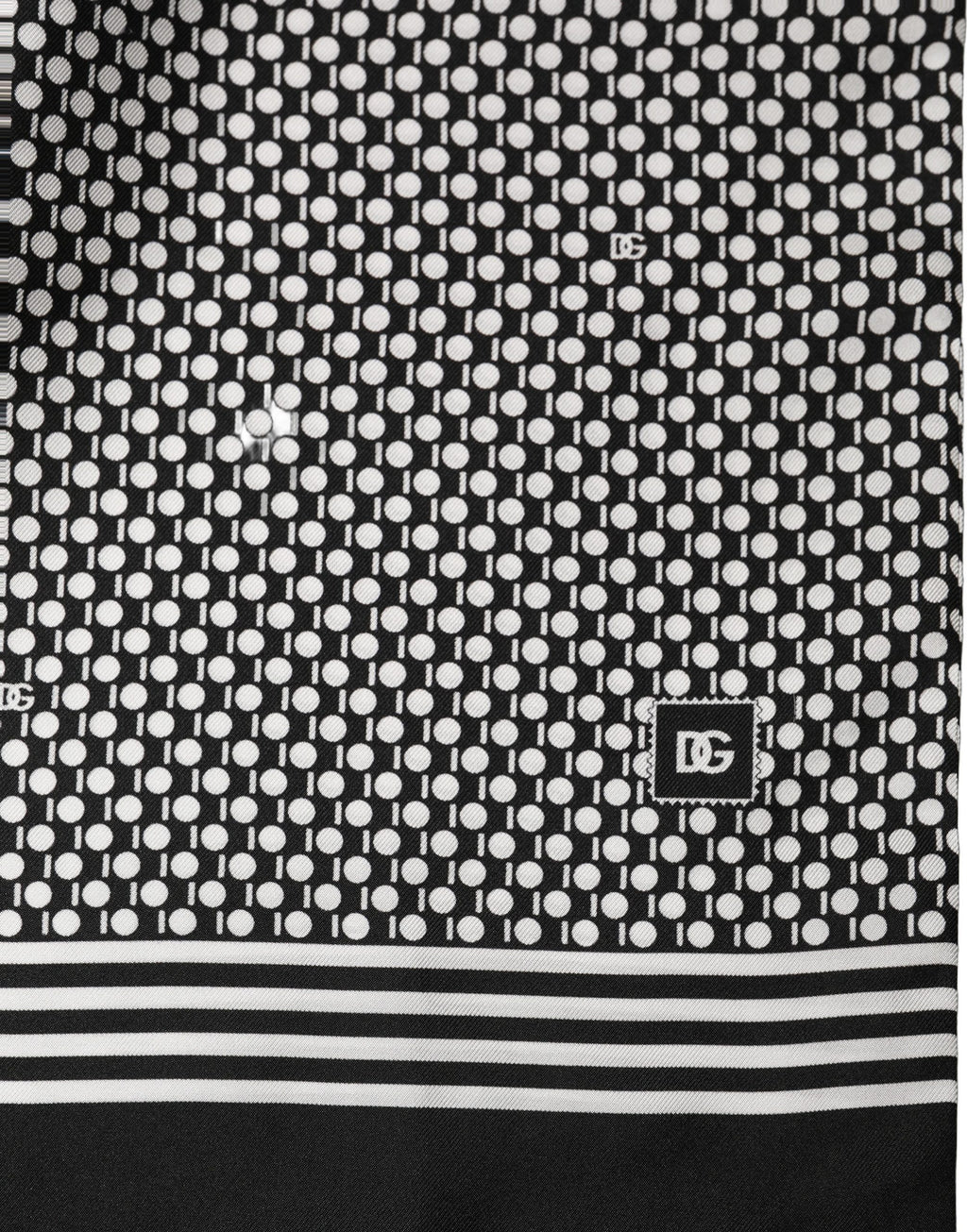 Dolce & Gabbana Black White Geometric Silk Neck Shawl Scarf