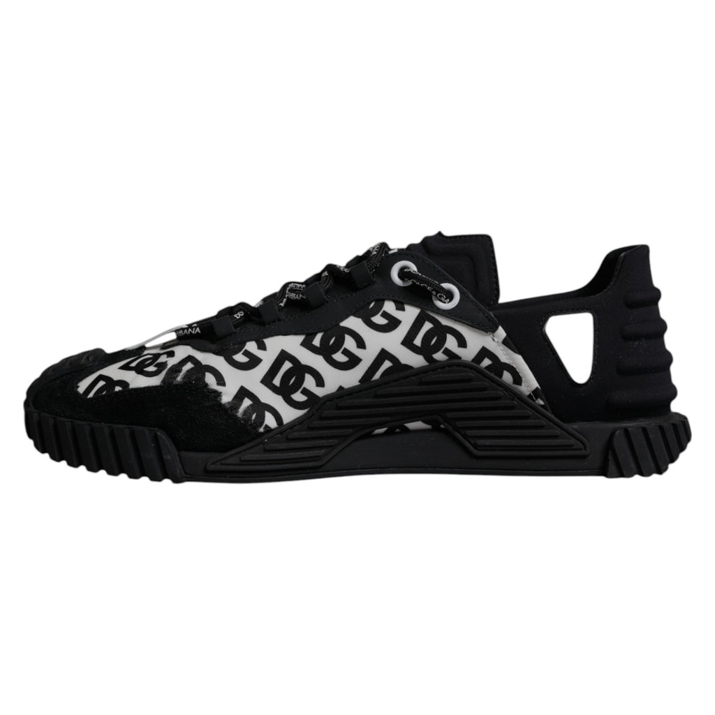 Dolce & Gabbana Black Logo Lace Up Low Top NS1 Sneakers Shoes