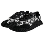 Dolce & Gabbana Black Logo Lace Up Low Top NS1 Sneakers Shoes