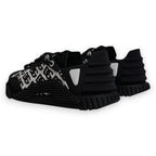 Dolce & Gabbana Black Logo Lace Up Low Top NS1 Sneakers Shoes